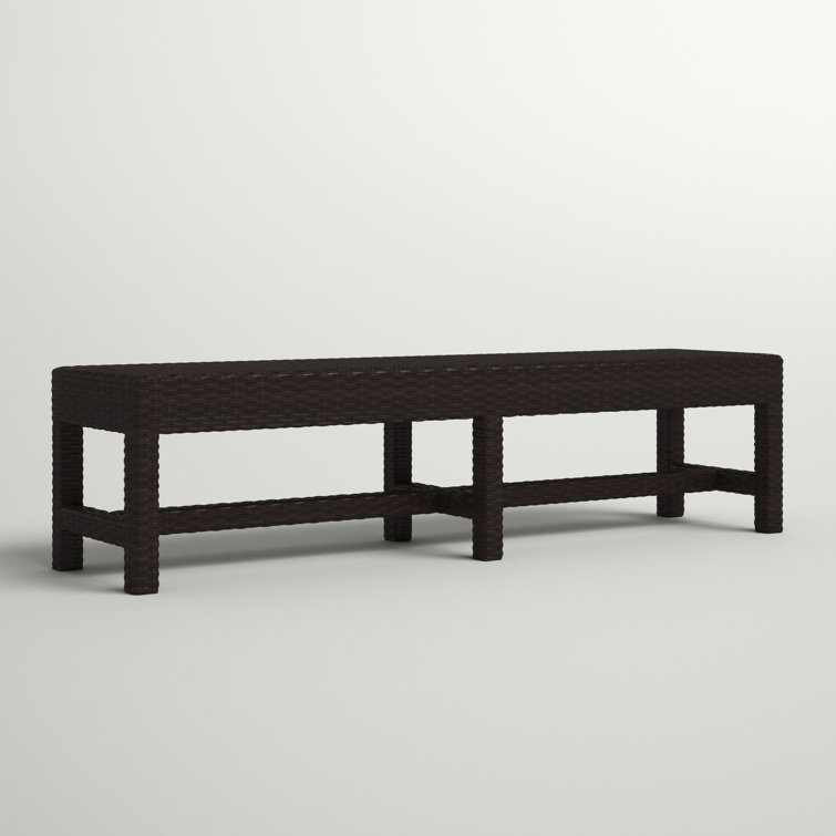 Black wicker outdoor online bench